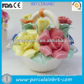 colorful basket shaped hand-carved exquisite hot sale ceramic decoration wedding